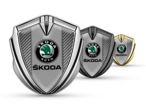 Skoda 3D Emblema Insignia Moderno Vista Superior 3D Manera